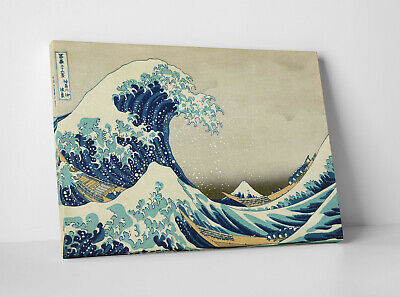 🎨 Hokusai La Grande Onda di Kanagawa Stampa su Tela Cotone Vernice Pennellate