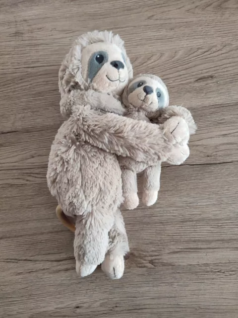 Doudou Singe Paresseux Tex  Musical marron anneau bois