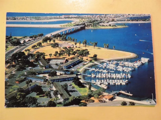 Dana Inn Hotel & Marina San Diego California vintage postcard aerial view