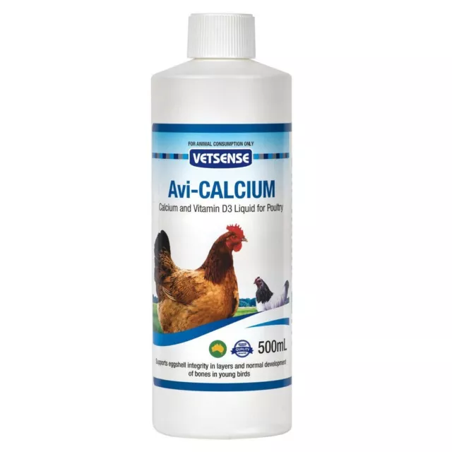 Vetsense Avicalcium Avi-Calcium Supplement with Vitamin D3 for Poultry 500ml