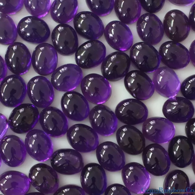 African Amethyst Purple Oval Natural Cabochons 7x5mm to 12x10mm Loose gemstones