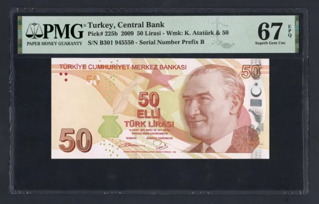 Turkey 50 Lira 2009 P225b Uncirculated Grade 67