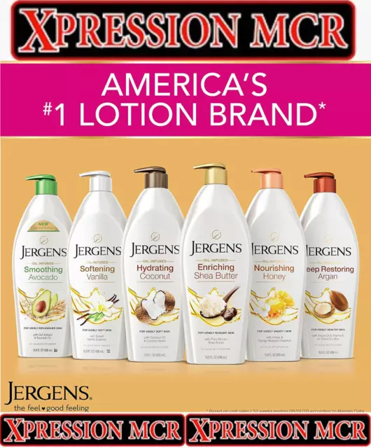 Jergens Dry Skin Lotion Coconut/Honey/Shea Butter/Argan/Aloe Lotion Full Range