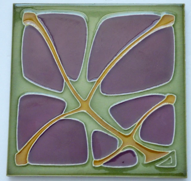 Purple Flower RAR SERVAIS Art Nouveau Tile Secessionist Carreau 1900 Jugendstil