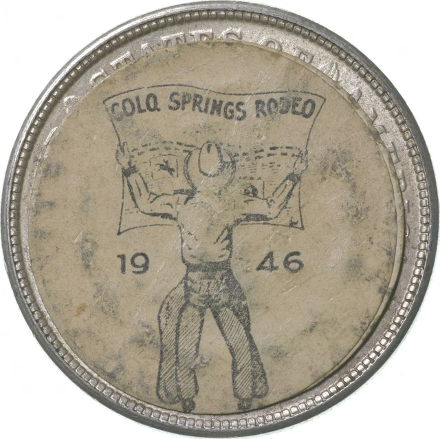 1921 Morgan Silver Dollar "Colorado Springs Rodeo" Stickered Back *7245