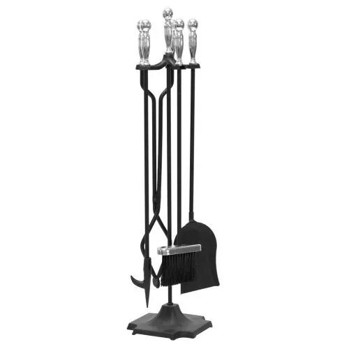 Set Classico Accessori 4 Attrezzi per Stufa Camino Caminetto Barbecue Paletta