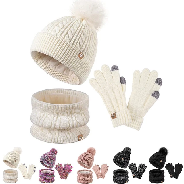 Ensemble de gants d'hiver pour enfants col écharpe chapeau de Noël trio de nei