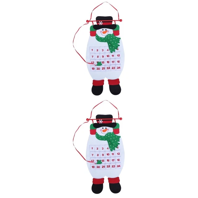 2 piezas cuenta atrás para Navidad Santa Calendario de Adviento árbol de Navidad colgante