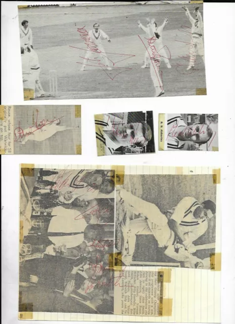 Warwickshire County Cricket Club - 7 Pictures With 11 Autographs 1968-74