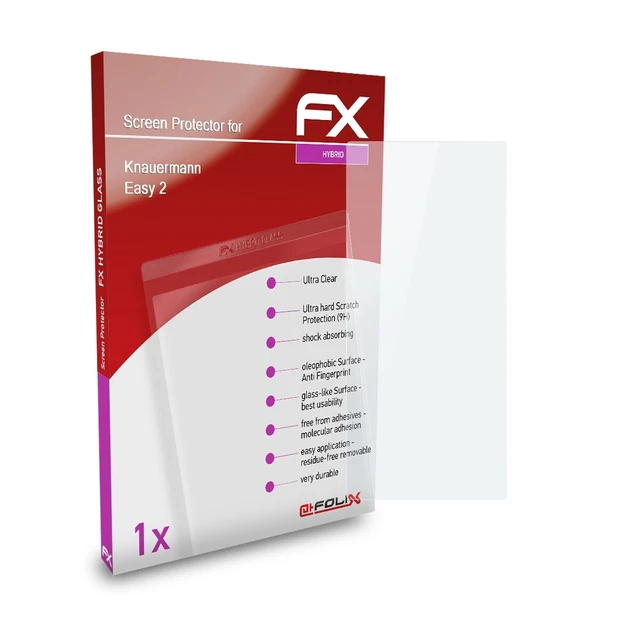 atFoliX Glass Protector for Knauermann Easy 2 9H Hybrid-Glass
