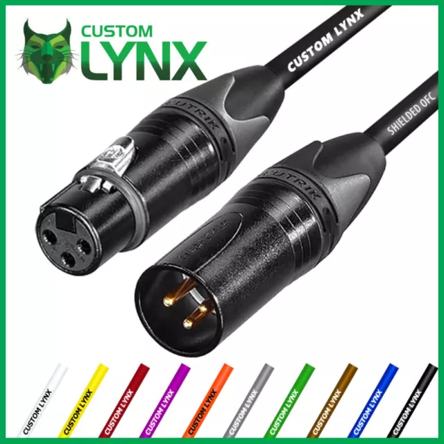 Custom Lynx STARQUAD Balanced Cable. Neutrik Gold XLR to XLR Microphone Lead PRO