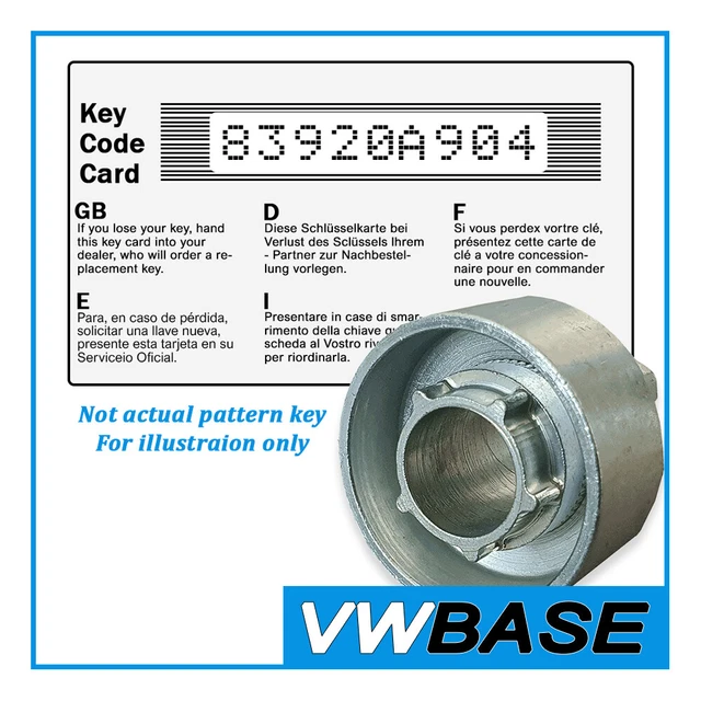 FOR FORD SECURITY Master Locking Wheel Nut Key Code 83920A904 LWNK Bolt