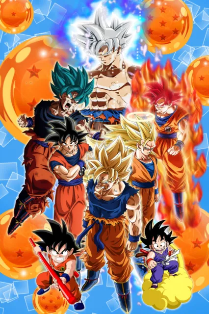 Dragon Ball GT Poster Goku & Vegeta SSJ4 w/Fusion 12inx18in Free Shipping