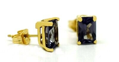 ALEXANDRITE 1.40 Cts STUD EARRINGS 14k Yellow Gold * NEW WITH TAG