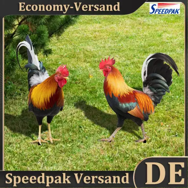 2PCS Rooster Statue Weatherproof Rooster Decor Garden Statue Acrylic for Easter