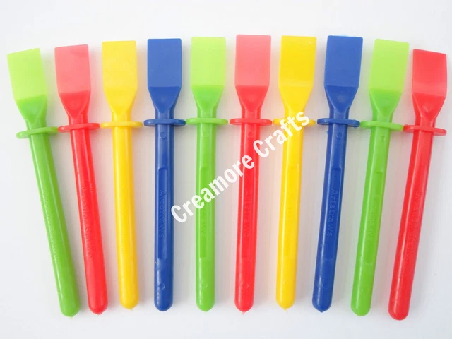 10 x GLUE SPREADERS - PLASTIC KIDS PVA PASTE ADHESIVE SPATULA - CRAFT ACCESSORY