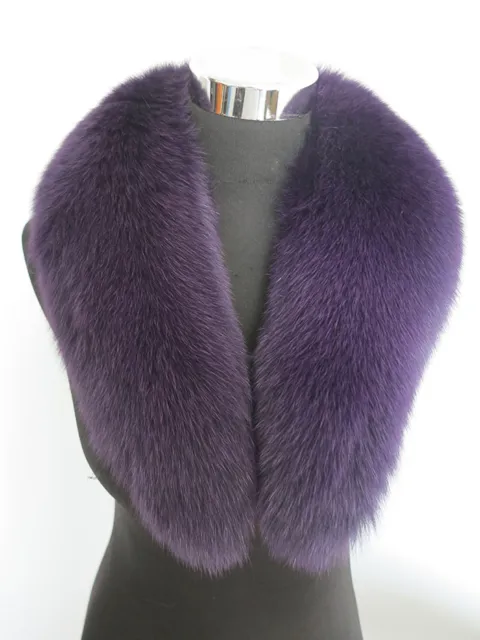 100% Real fox fur collar/ neck wrap/scarf /women jacket collar violet  collar