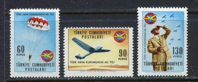 30943) Turkey 1965 MNH Turkish Aviation 3v. Scott #1633/35