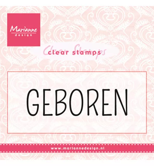 Stempel - Clearstamp -  Textstempel: "Geboren" von Marianne Design (CS0959)