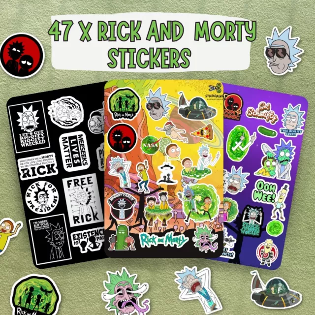 Rick and Morty - Cartoon Sticker Sheets - 3 Pack