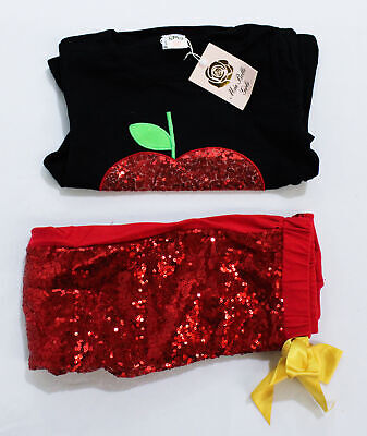 Mia Belle Girls Girl's Sparkle From My Core Sequin 2-Piece Set EJ2 Red Size 2XL