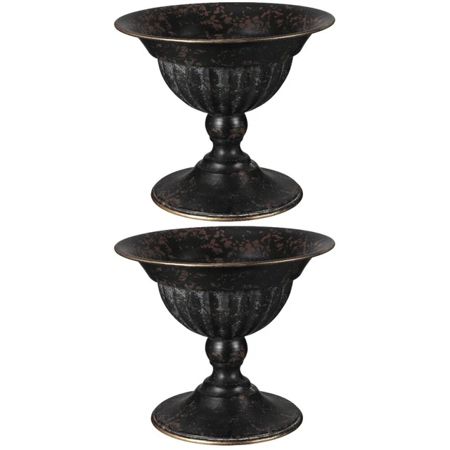 2x Plantadora de urnas Granja Estilo Vintage Metal Secado Flor Jarrón Hierro Urna Plantadora