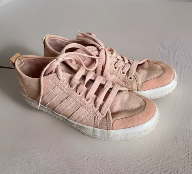 ADIDAS HONEY LOW Women s CANVAS White Trainers Triple Stripe 37.99 PicClick UK