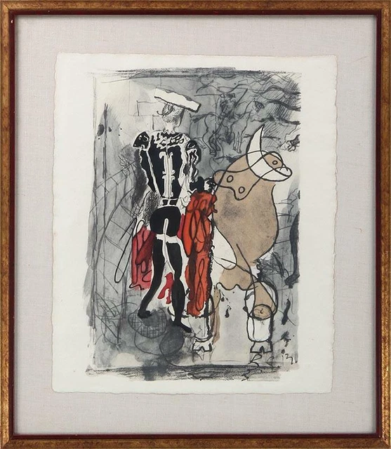 GEORGES BRAQUE, (After)? Color Lithograph "Torero" signed LR