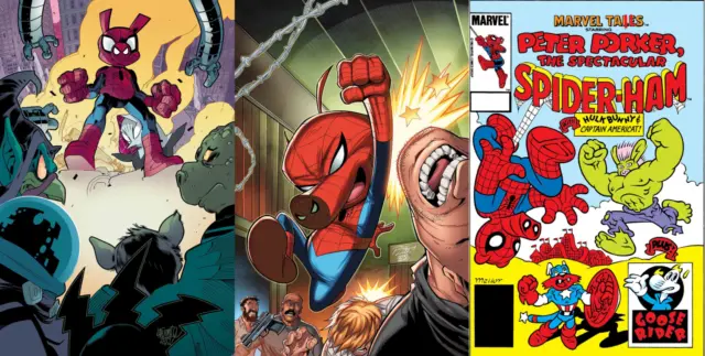 (2019) Spiderman Annual #1 + Spiderham Ron Lim Variant Cover + Tb Marvel Tails