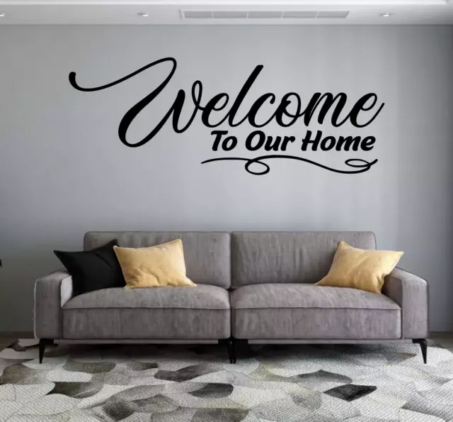 Welcome To Our Home Wall Sticker Vinyl Decal Quote Family Love Art Removable DIY