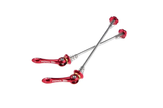 MOWA Road Cyclocross Gravel Bicycle Bike Quick Release Titanium Skewer Set Red