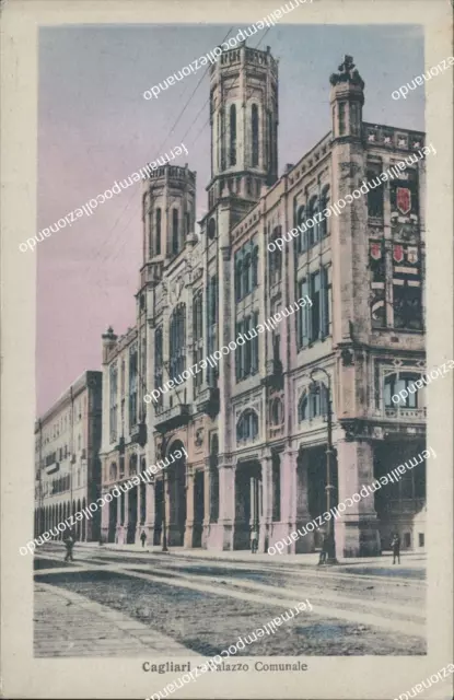 be462 cartolina cagliari citta' palazzo comunale 1923