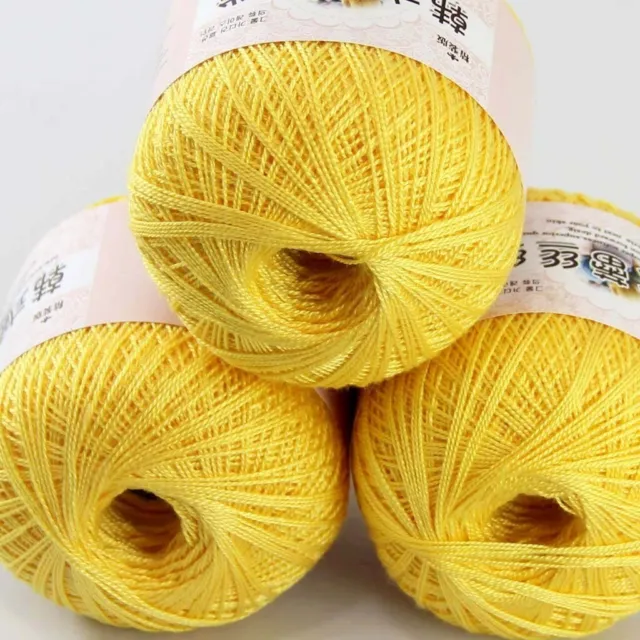Luxurious 3ballsx50g Hand DIY Wear Cotton Lace Crochet Shawl Knitting Yarn 15