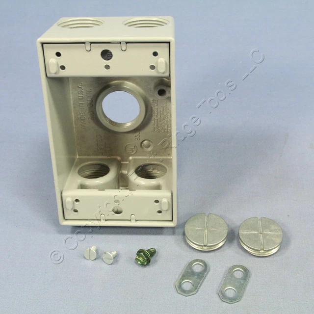 Caja de salida de 1 marcha de aluminio fundido a presión gris PS 5 orificios 3/4" WPB35