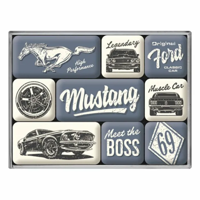 9-teiliges Magnet-Set - Ford Mustang - The Boss