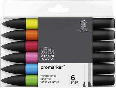 PROMARKER PANTONE 6 PENNARELLI DOPPIA PUNTA WINSOR&NEWTON LETRASET TONI CARNE - SET 6 