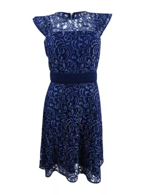 Rachel Rachel Roy Women's Lace Fit & Flare Dress (4, Indigo)