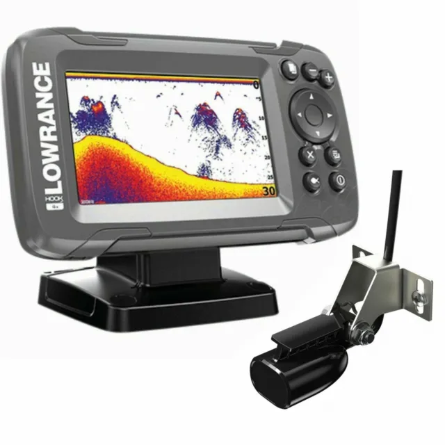 Lowrance New Hook 2 4X Bullet Skimmer Fishfinder with Skimmer Transducer