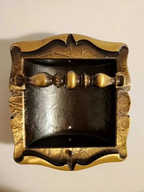 Amerock Carriage House Antique Brass Bronze Wall Mount Soap Dish Holder Vtg