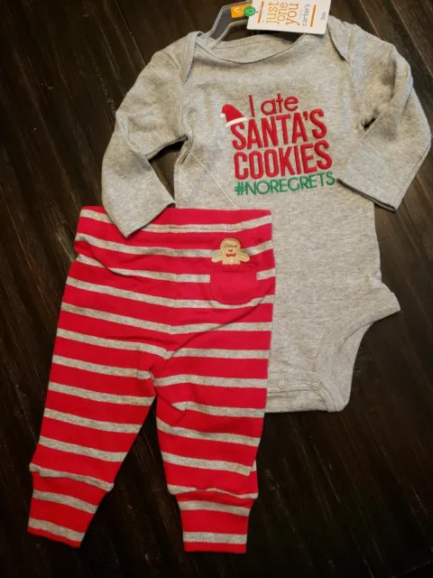 Carter's Just One You I Ate Santa's Cookies #NOREGRETS Christmas size 3 months