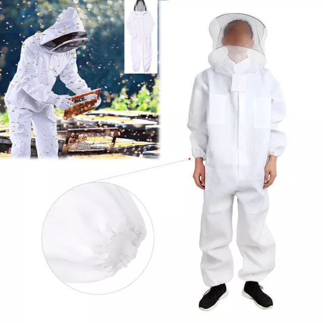 Equipo de protección de apicultura velo para mantener abejas traje de cuerpo completo bata talla L po