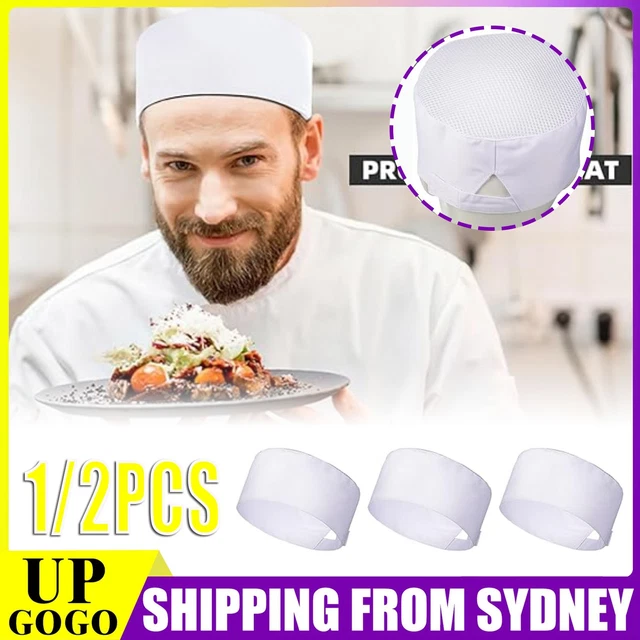 Chef Cap Adjustable 1/2X CHEFS CAP Adjustable Water Resistant Kitchen White Men Women ...