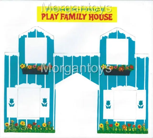 FISHER-PRICE #952 HOUSE FRONT REPLACEMENT LITHO STICKER DECAL Little People