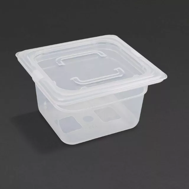 Vogue Polycarbonate 1/6 Gastronome Container 1.5L Clear Kitchen Food Storage Box