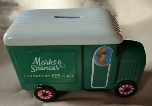 Marks And Spencer China Delivery Van Money Box With Stopper Registration Ms 1884