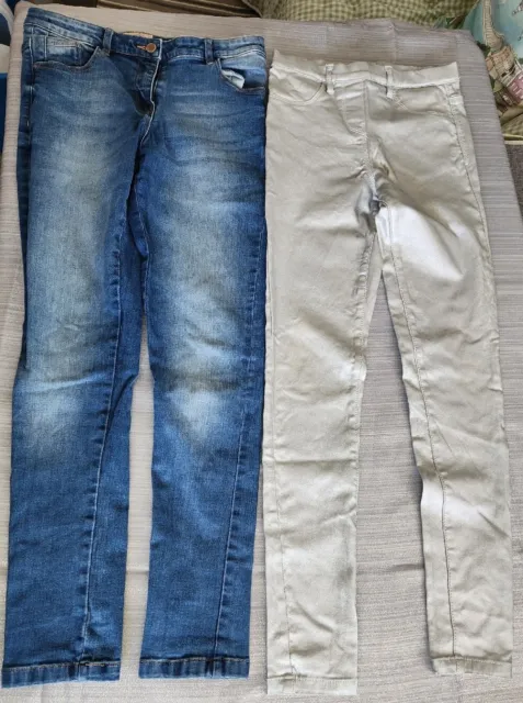 Pacchetto vestiti ragazze età 11-12 Next jeans skinny e jeggings argento 12 anni x2