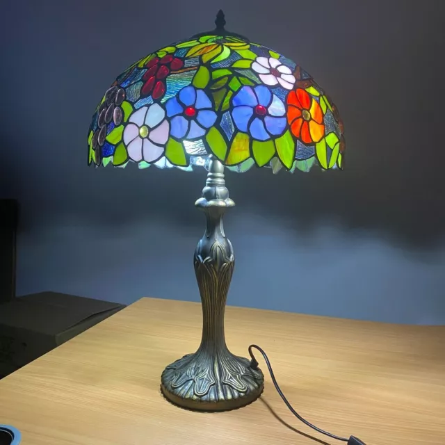 Tiffany style Table Lamp Handmade Stained Glass Shade Decoration Light 45CM