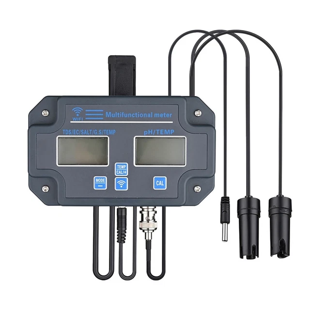 6 in 1 Digital WiFi PH EC  Temp Meter Water Quality Tester Tuya APP Control