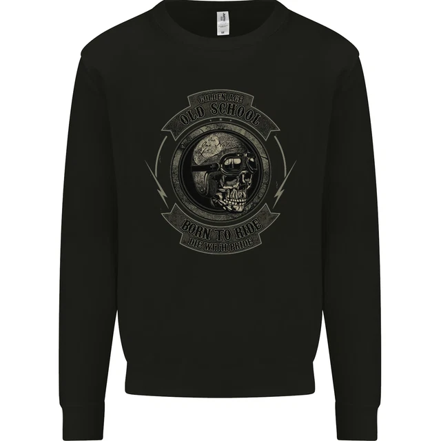 Old School Motorcycle Motorbike Biker Mens Sweatshirt Jumper