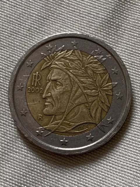 Je vend une pièce de 2 euros rare année 2002 édition Dante Alighieri